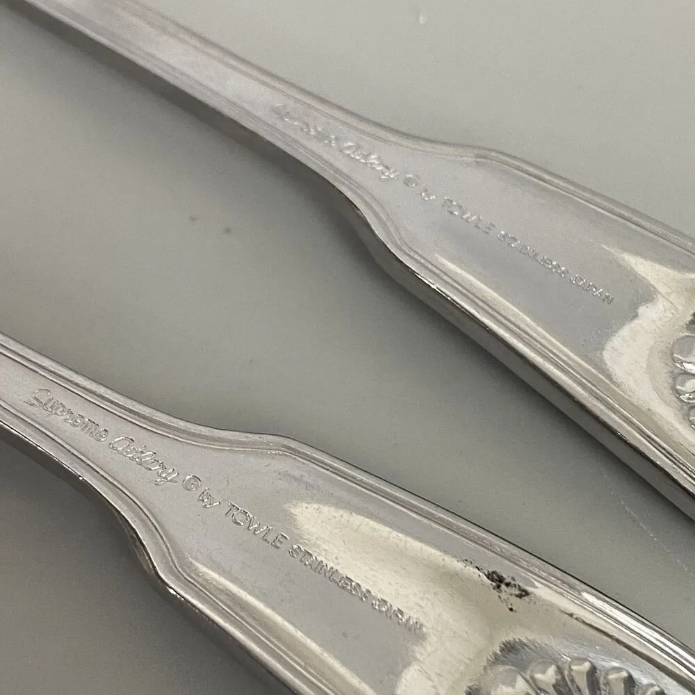 Supreme Cutlery by Towle Japan Stainless Steel Tablespoon Shell Pattern Set of 2
